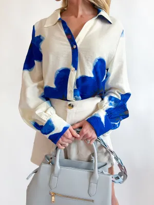 Flower Button Down Shirt