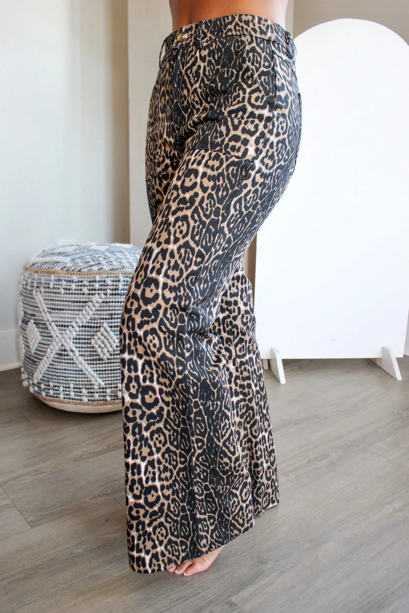 Gigi Leopard Flare Jean