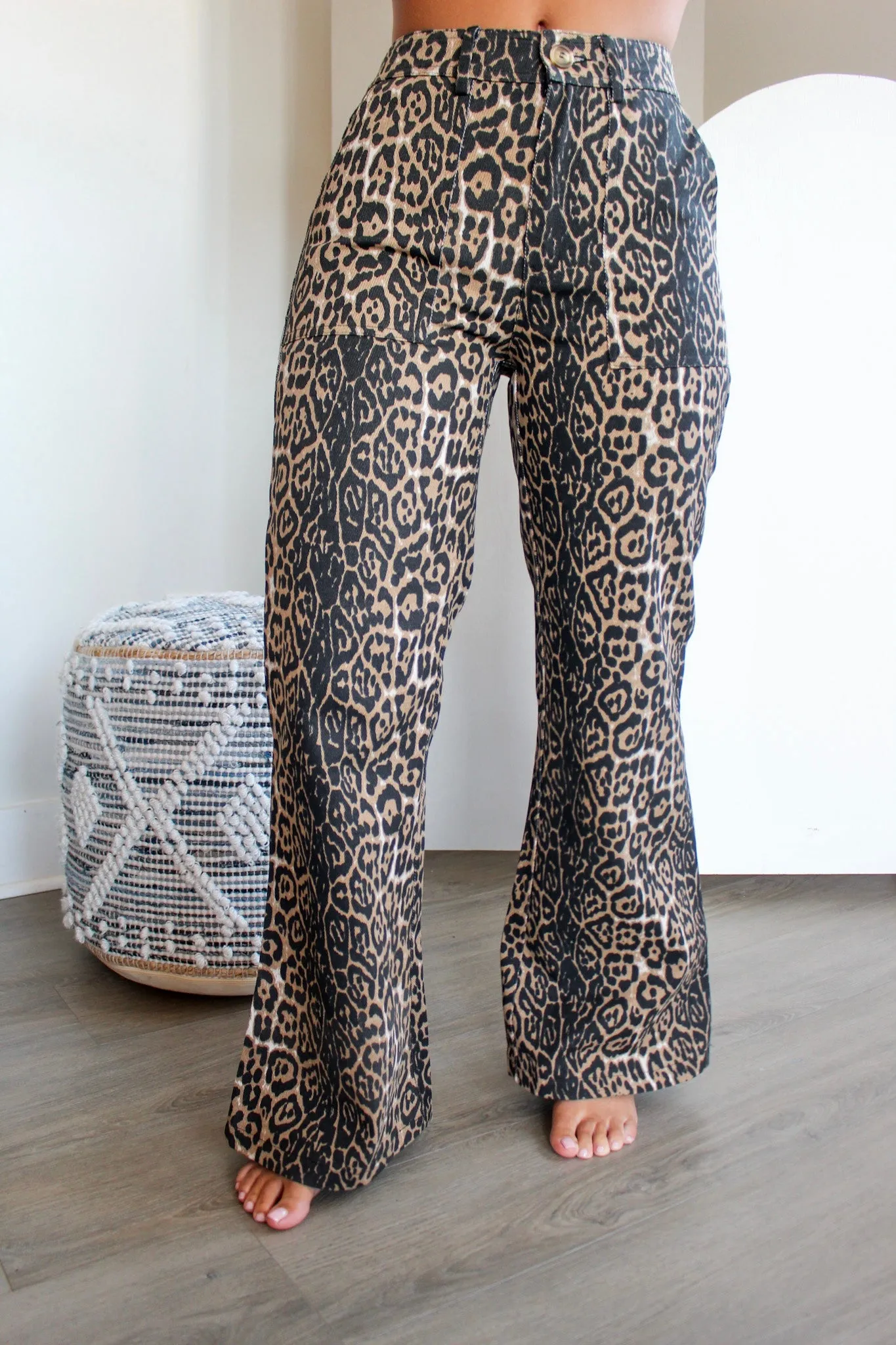 Gigi Leopard Flare Jean