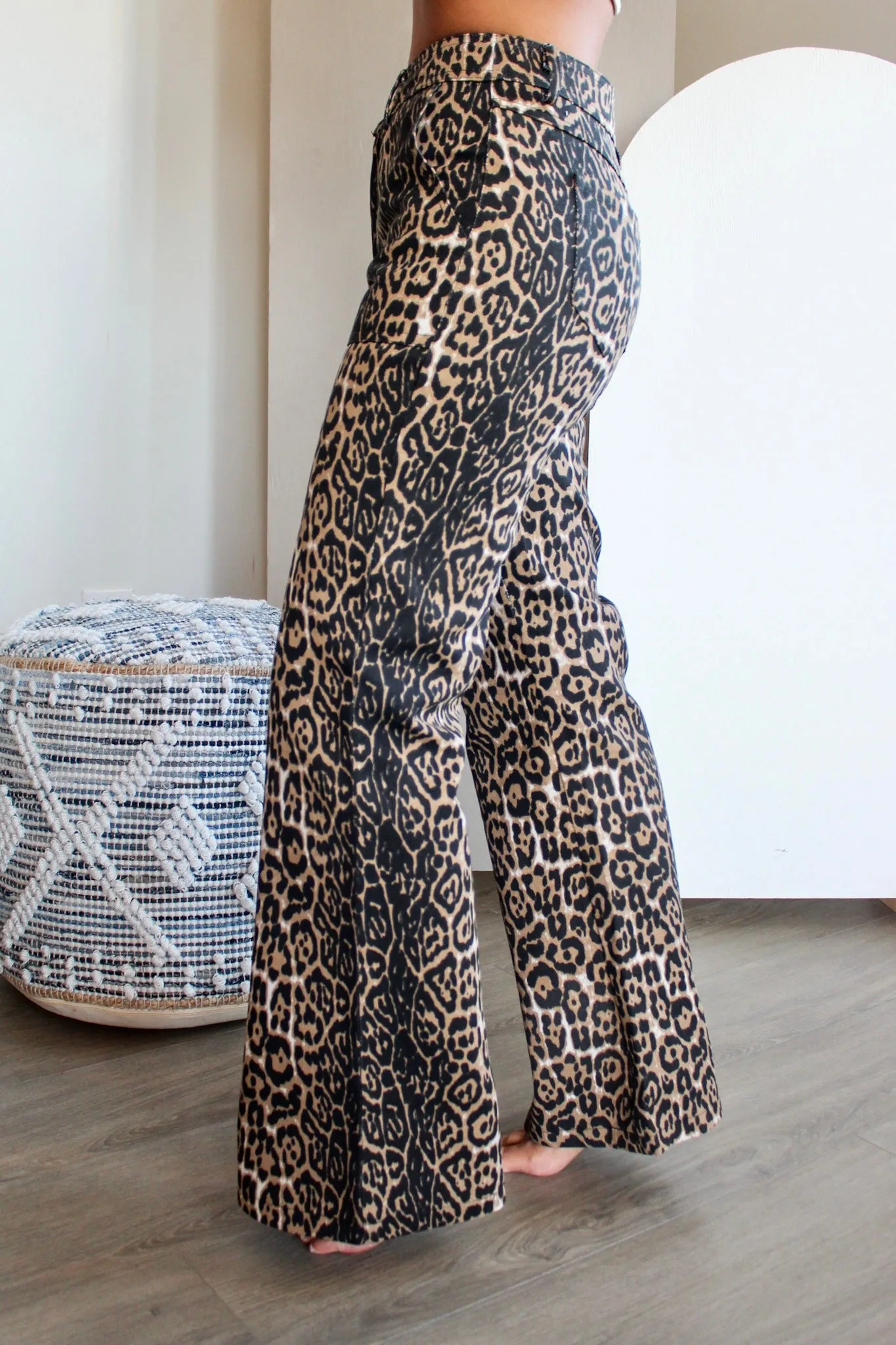 Gigi Leopard Flare Jean