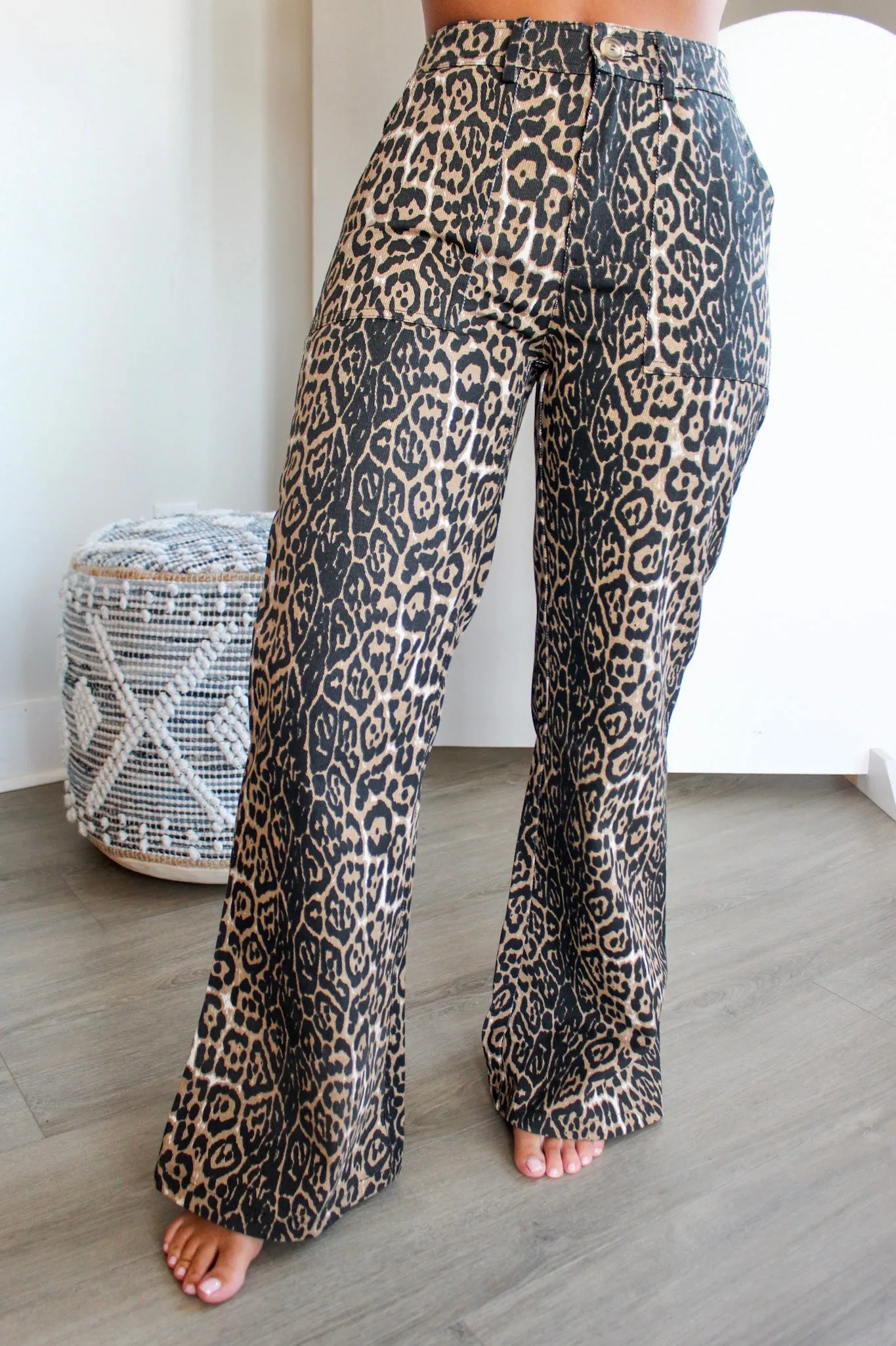 Gigi Leopard Flare Jean