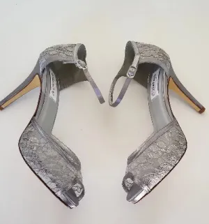 Gray Lace Bridal Shoes Grey Lace Bridesmaids Heels