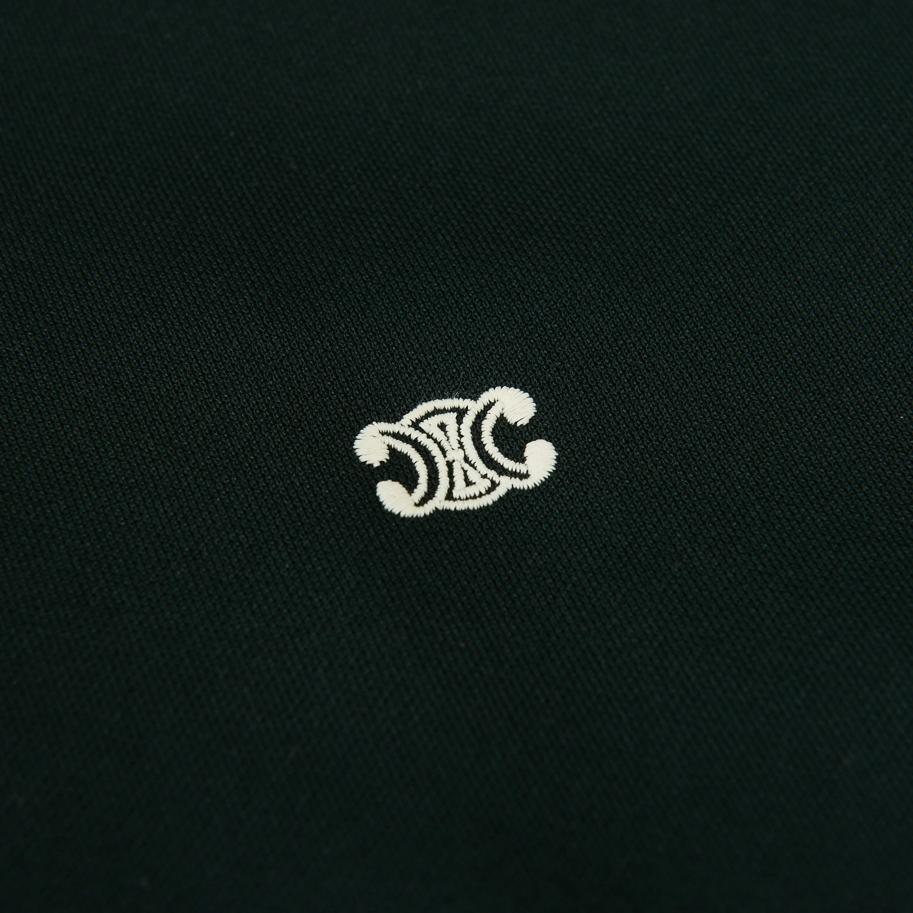 Green Teddy Jacket - Triomphe Embroidery, Double Face Jersey