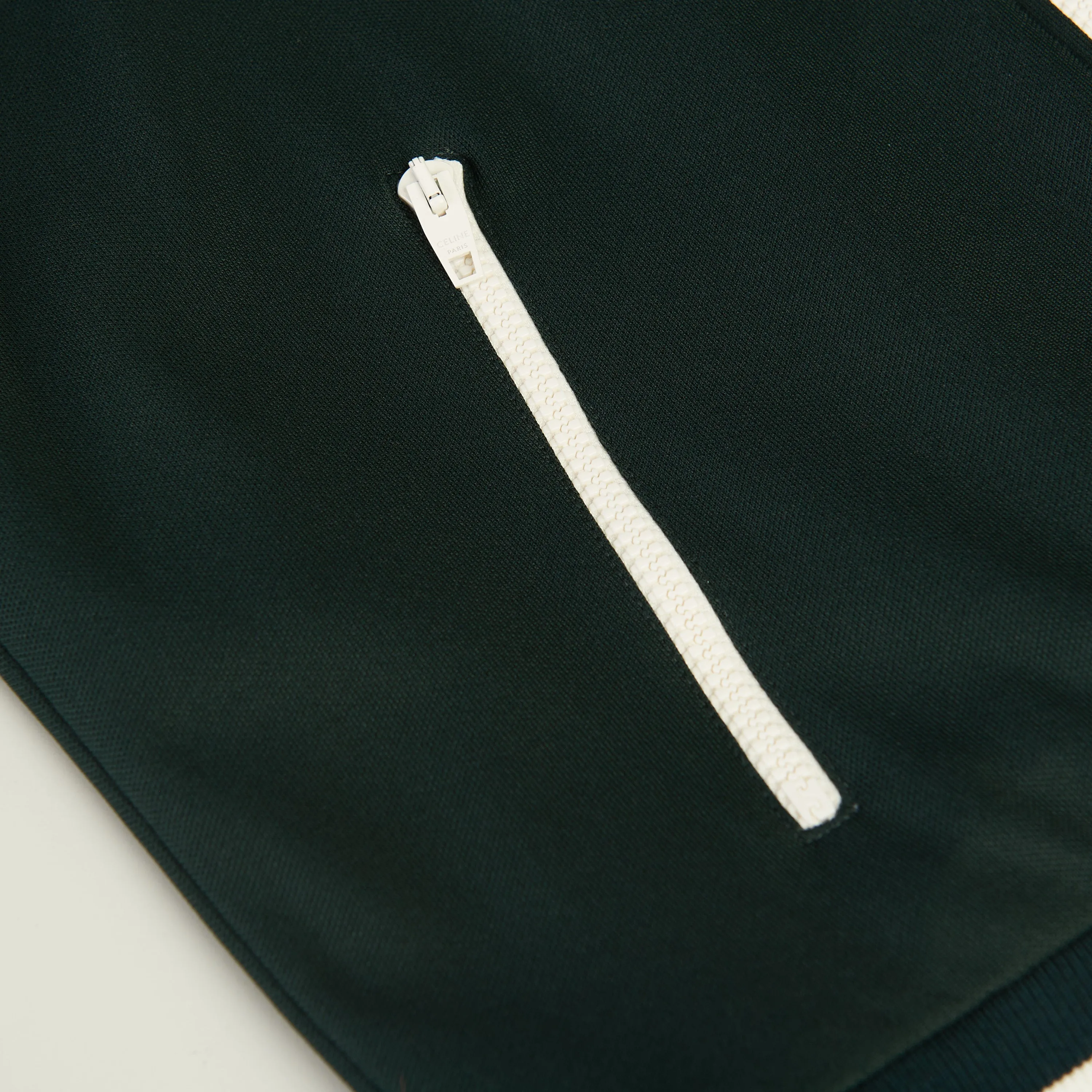 Green Teddy Jacket - Triomphe Embroidery, Double Face Jersey