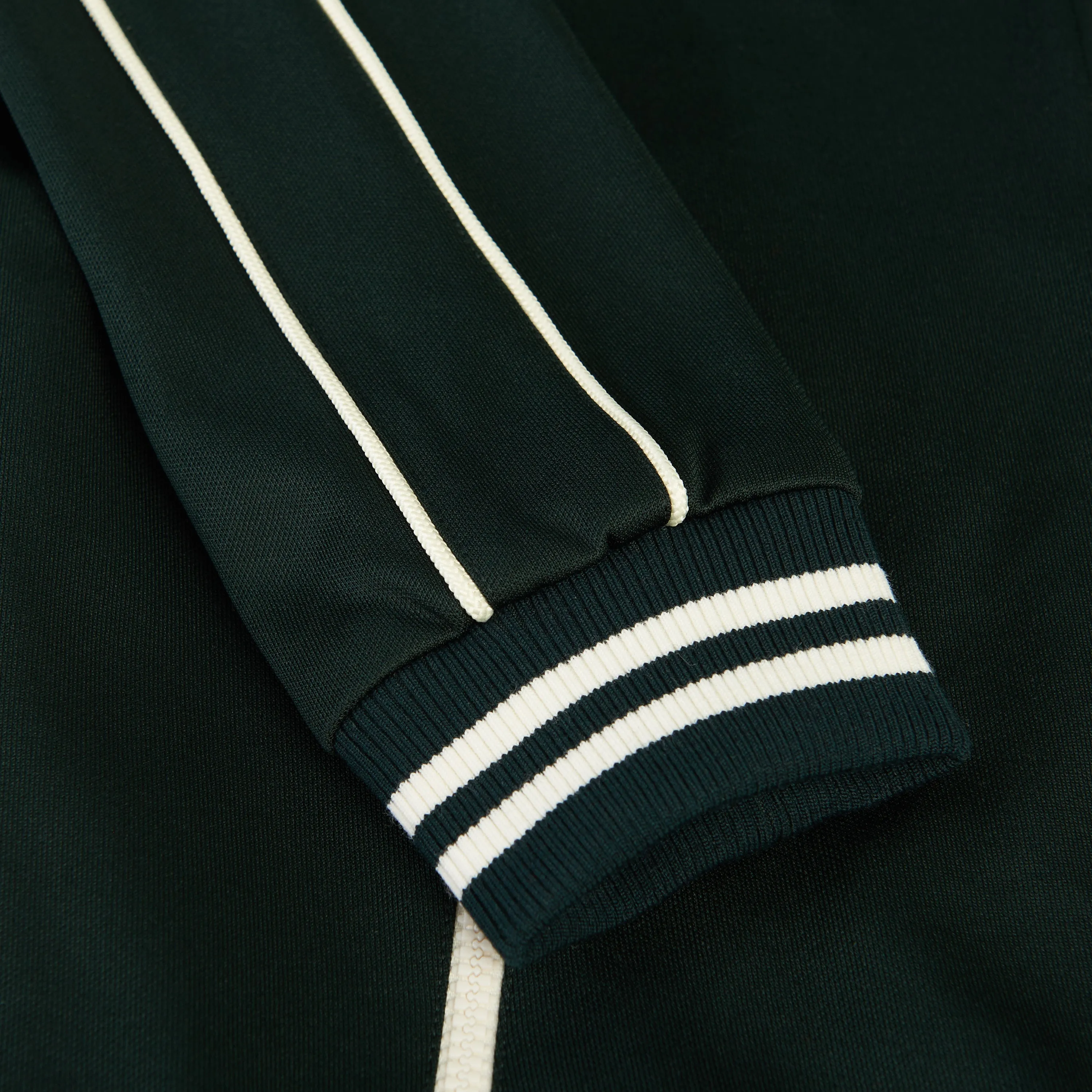 Green Teddy Jacket - Triomphe Embroidery, Double Face Jersey