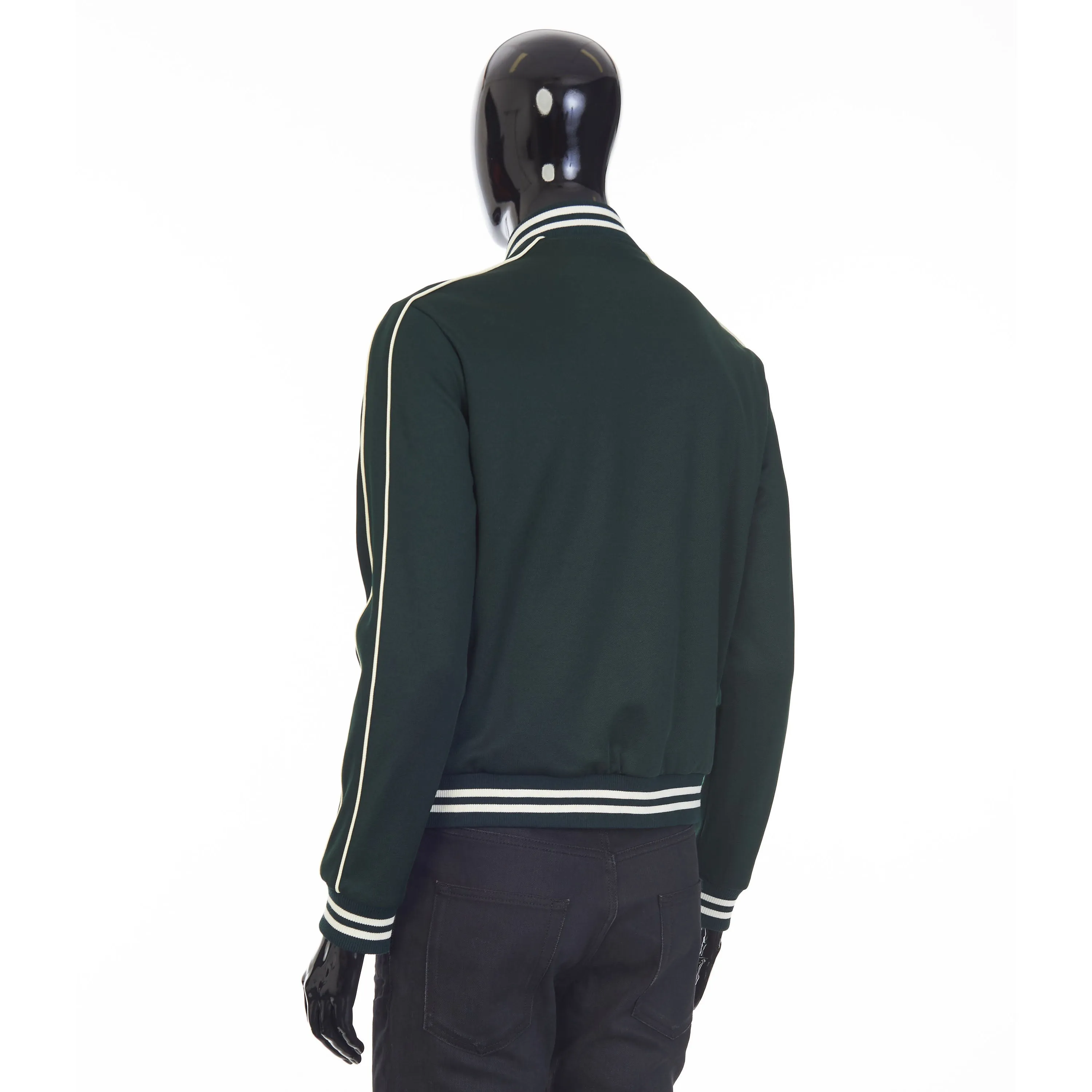 Green Teddy Jacket - Triomphe Embroidery, Double Face Jersey