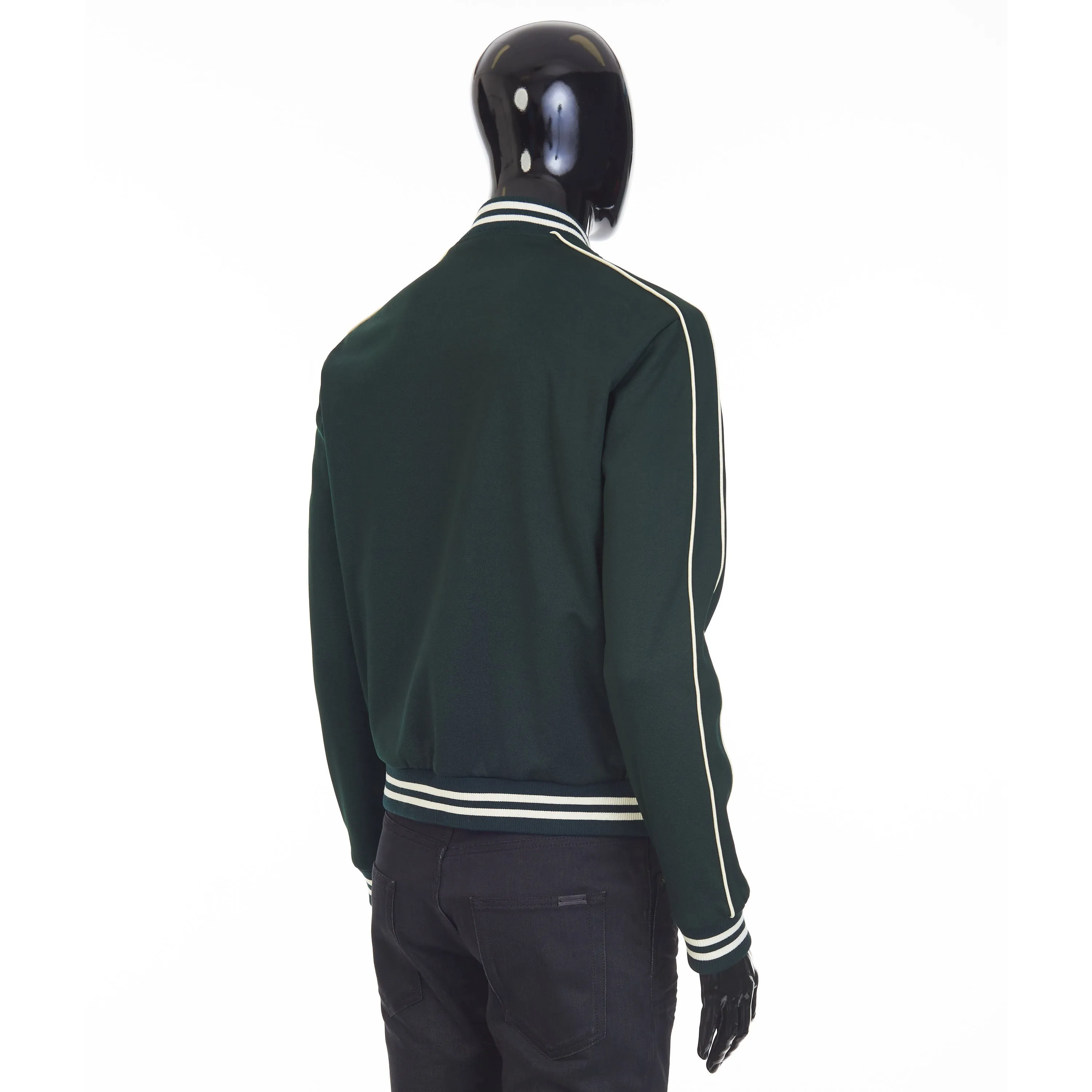 Green Teddy Jacket - Triomphe Embroidery, Double Face Jersey