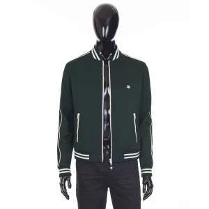 Green Teddy Jacket - Triomphe Embroidery, Double Face Jersey