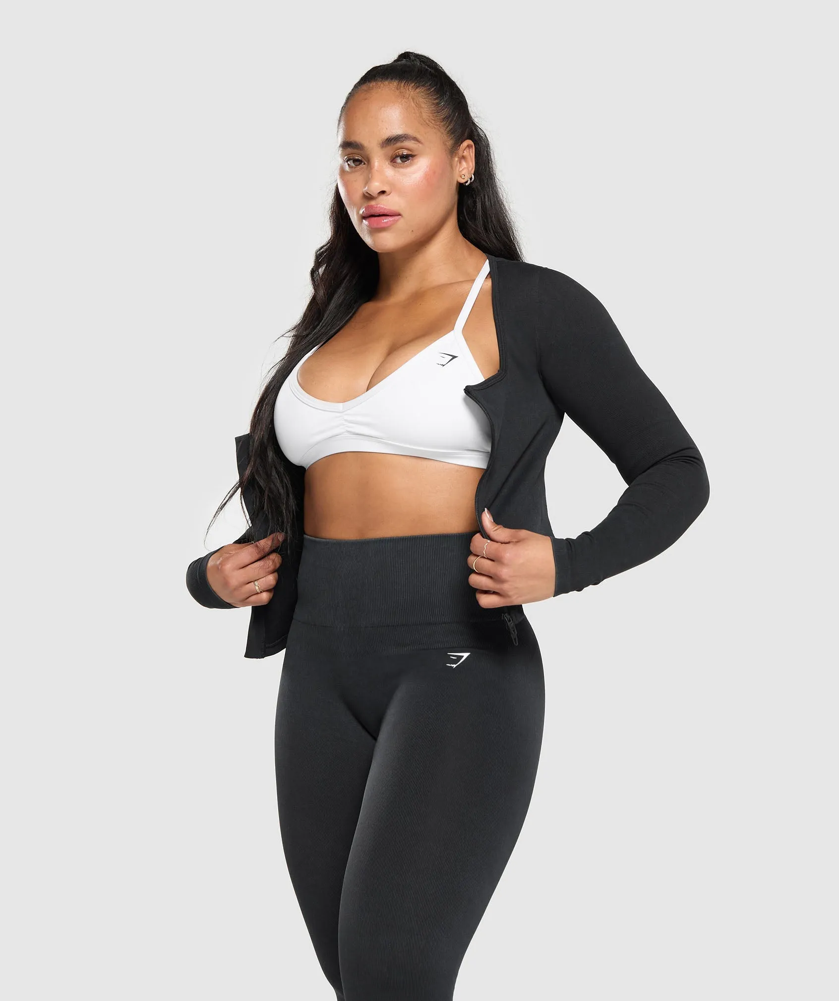 Gymshark Gains Seamless Zip Up - Black