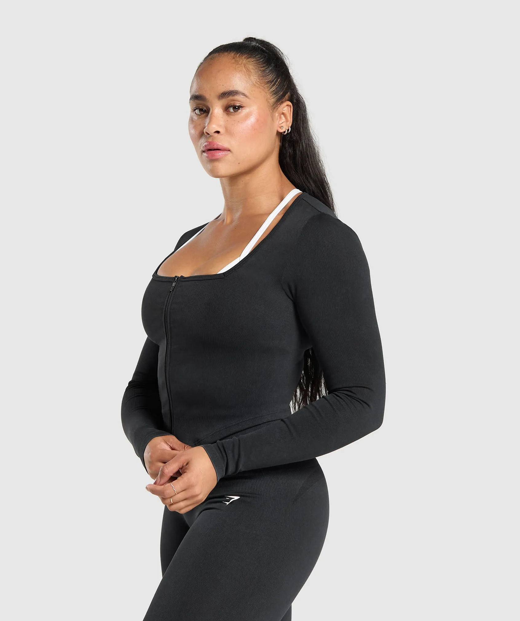 Gymshark Gains Seamless Zip Up - Black