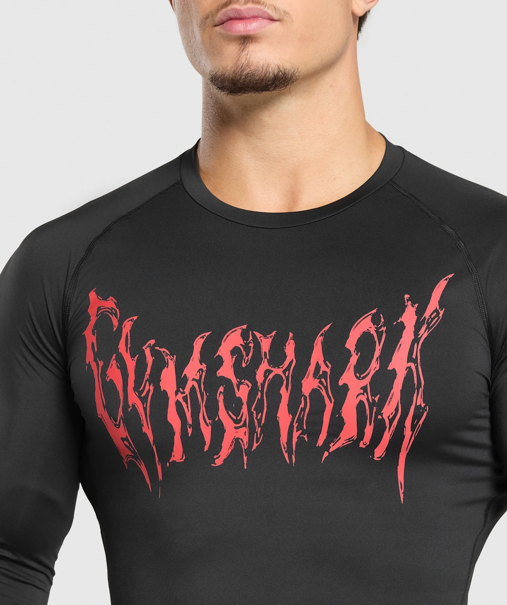 Gymshark Graphic Baselayer Long Sleeve T-Shirt - Black