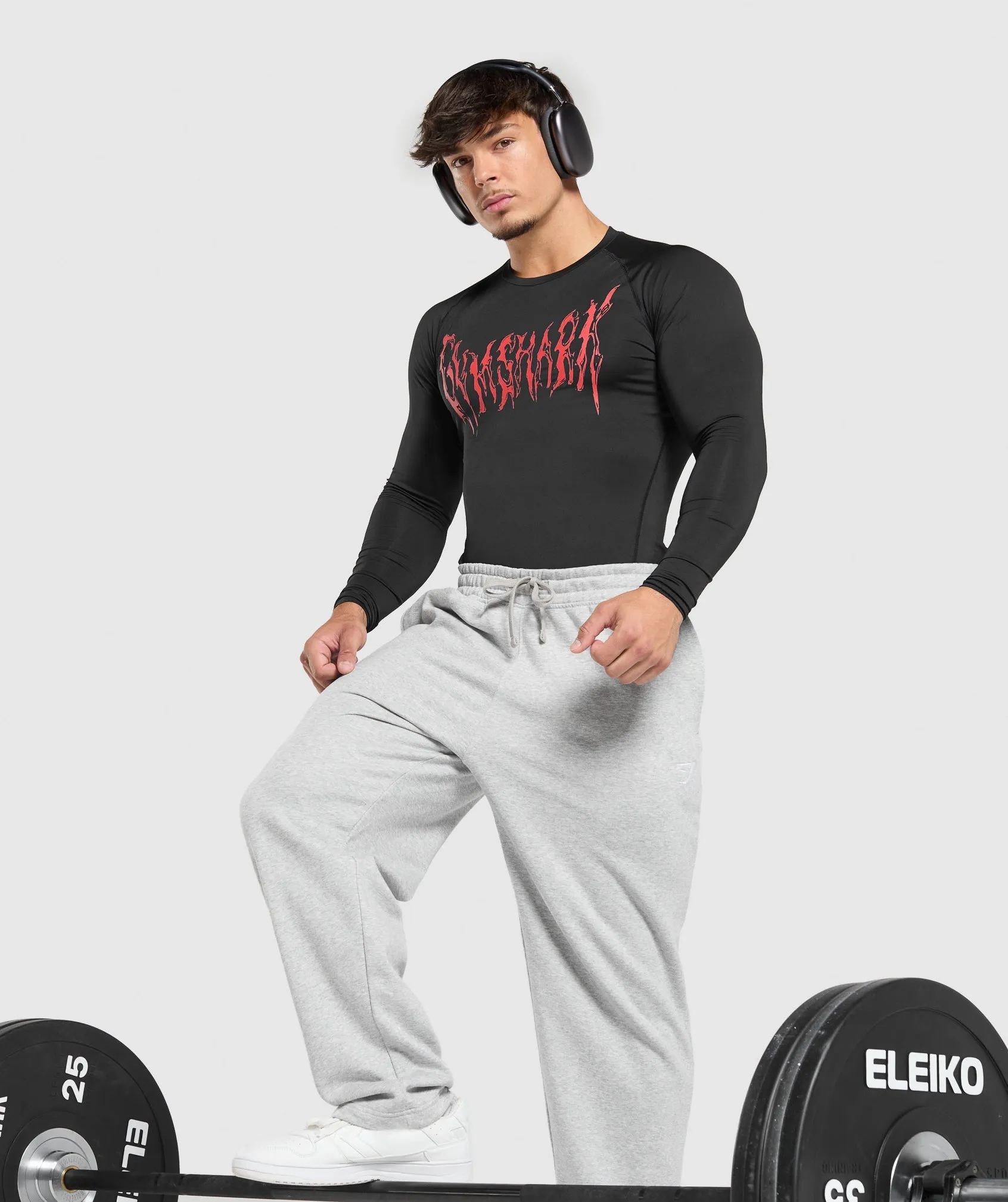 Gymshark Graphic Baselayer Long Sleeve T-Shirt - Black