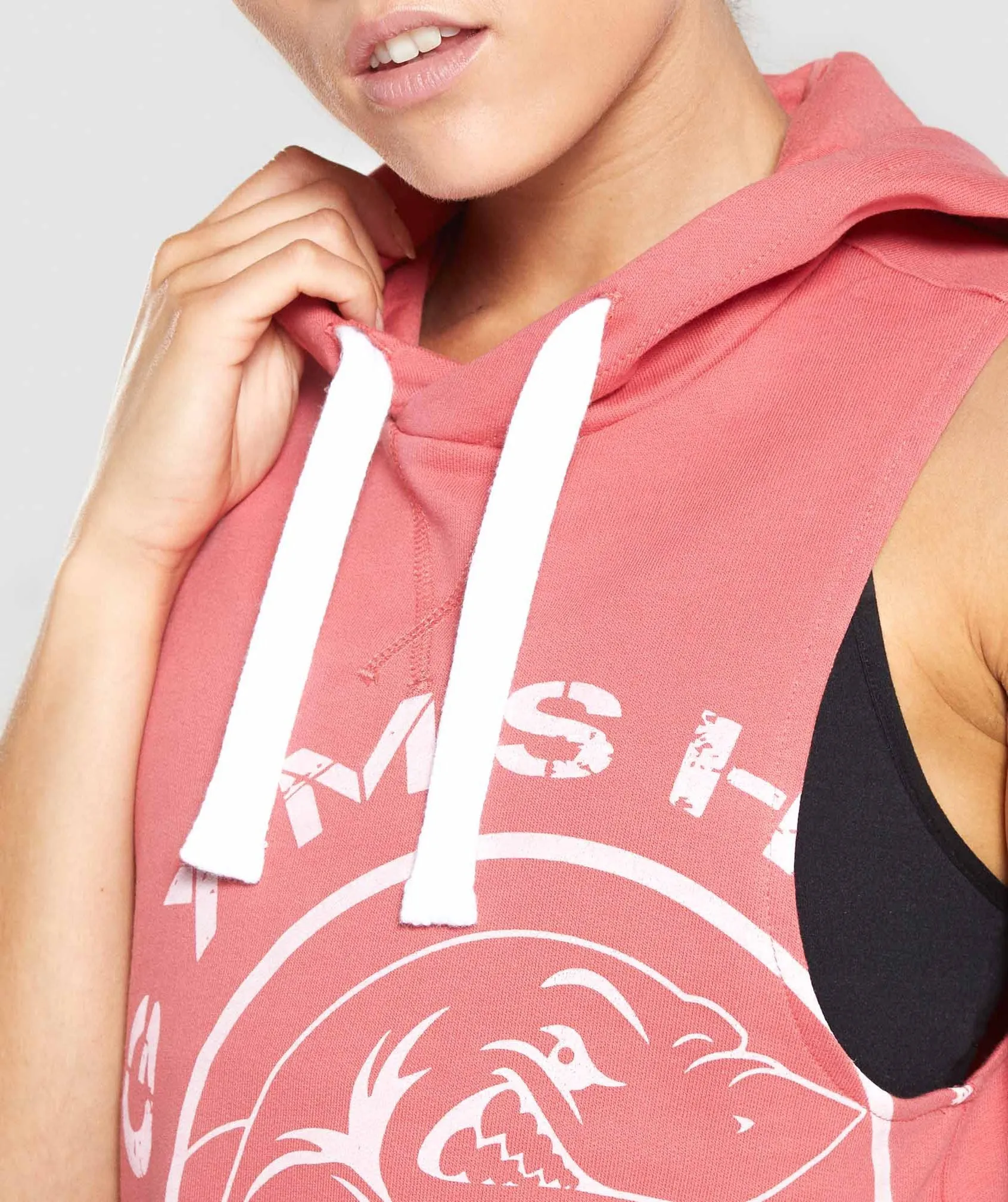 Gymshark Legacy Fitness Sleeveless Hoodie - Brick Red