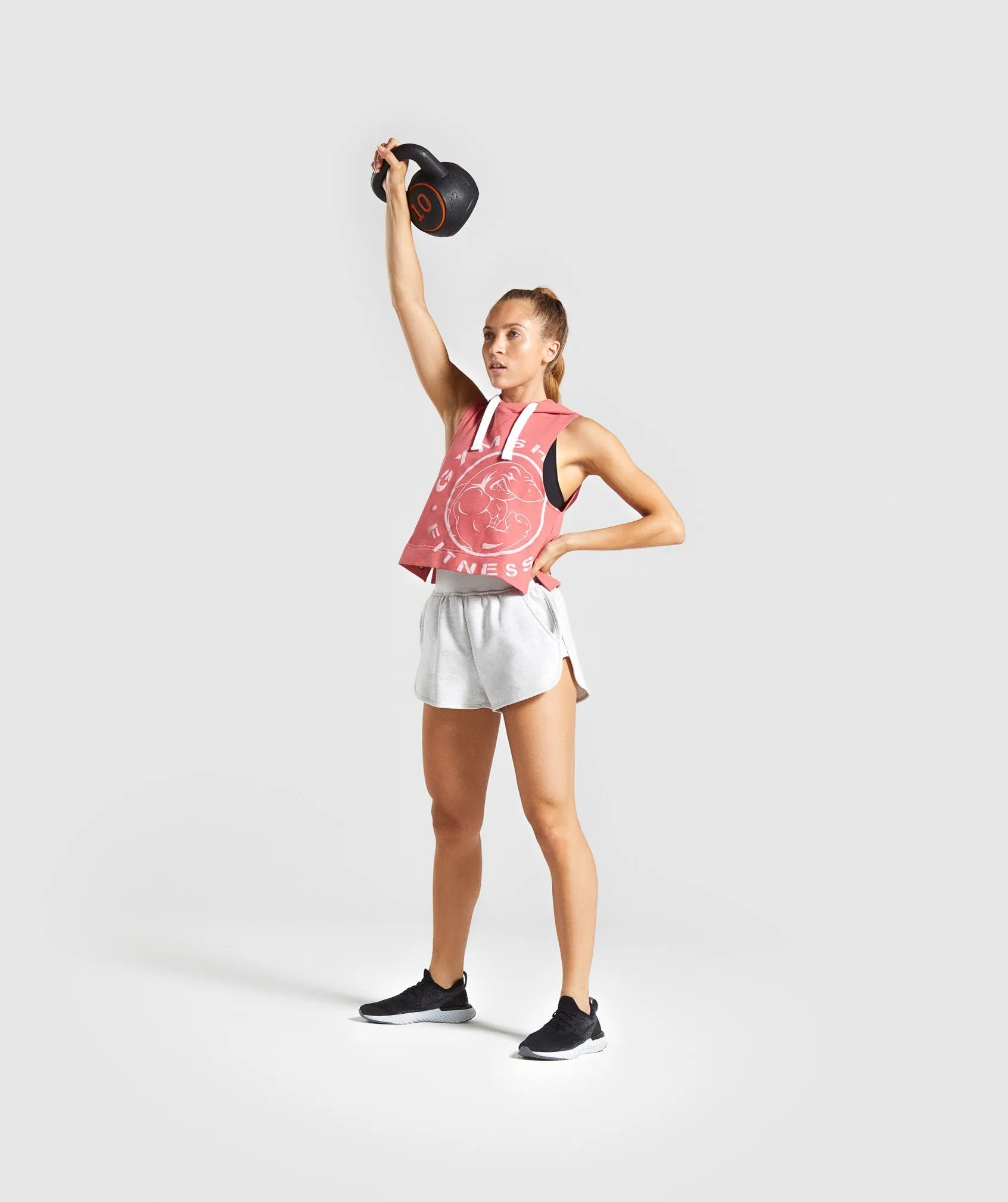 Gymshark Legacy Fitness Sleeveless Hoodie - Brick Red