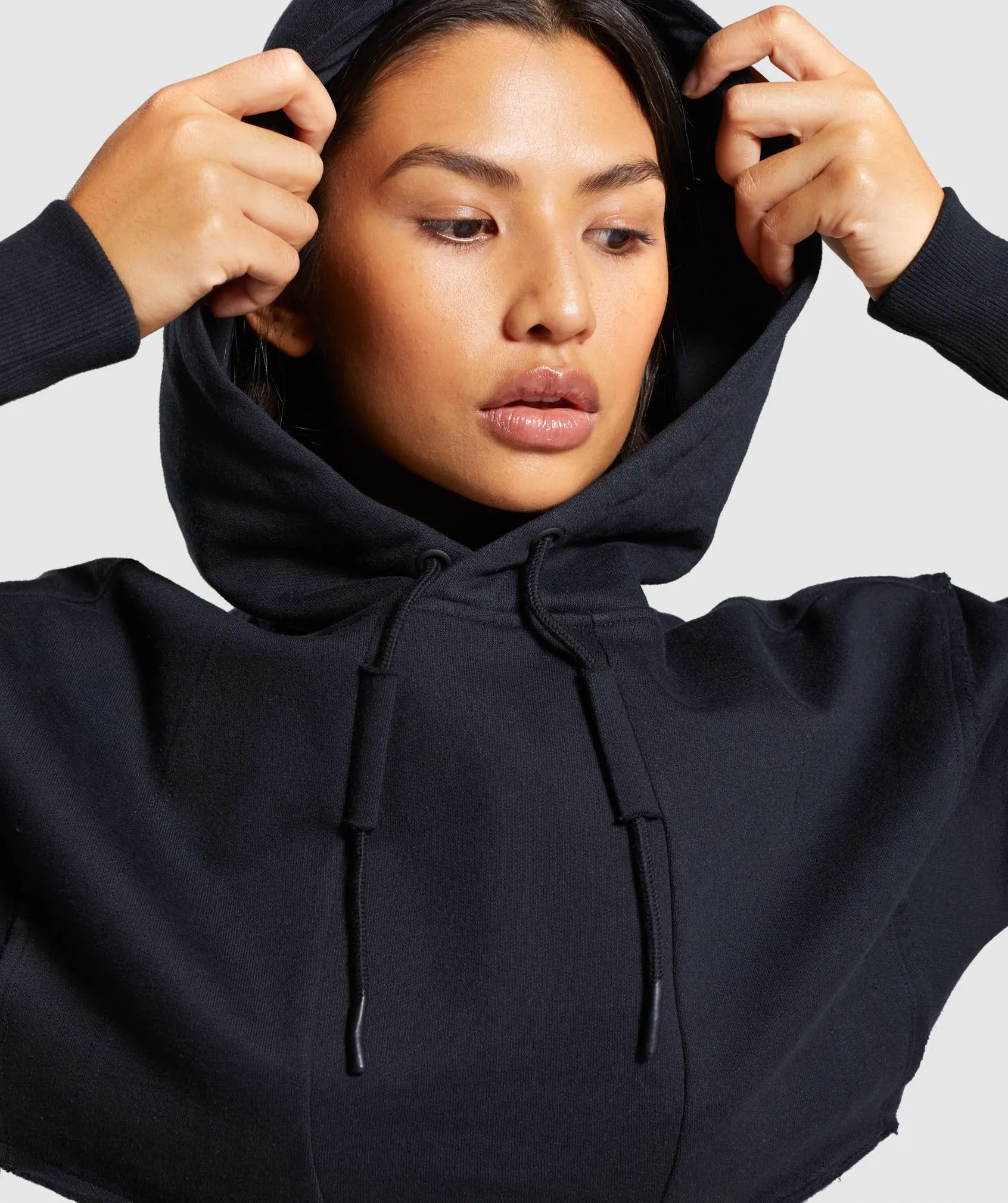 Gymshark Legacy Fitness Super Cropped Hoodie - Black