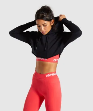 Gymshark Legacy Fitness Super Cropped Hoodie - Black