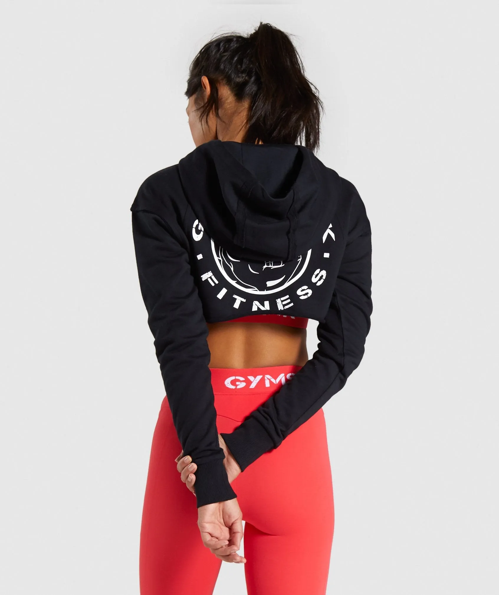 Gymshark Legacy Fitness Super Cropped Hoodie - Black