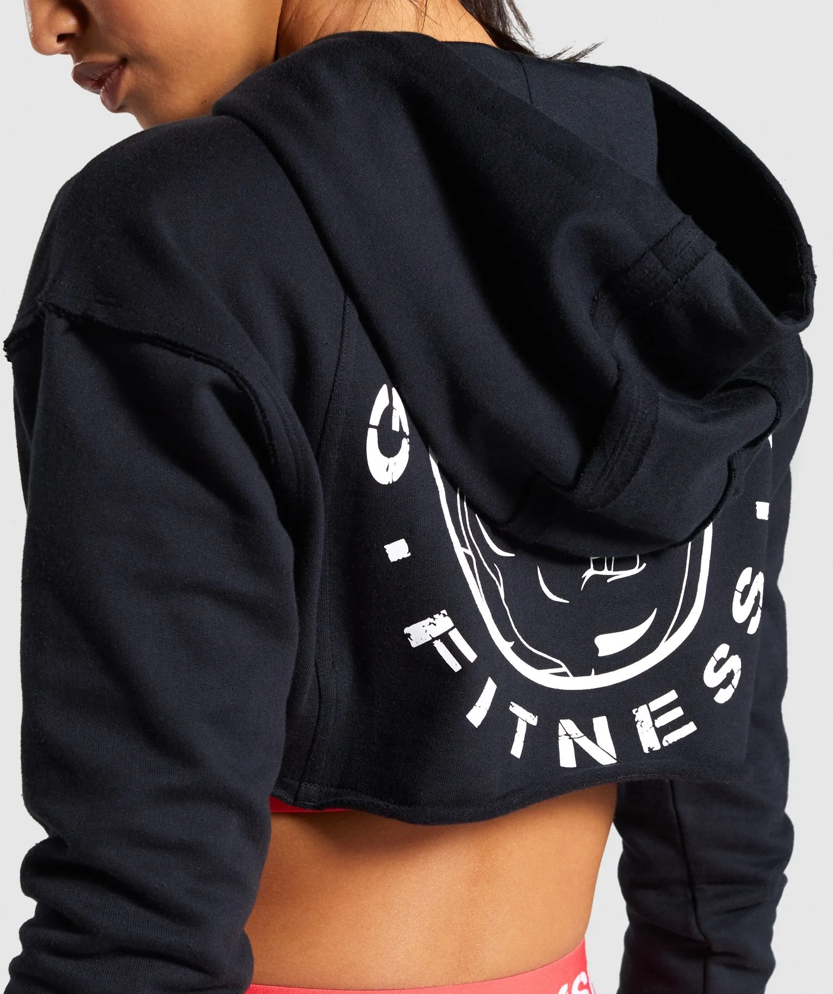 Gymshark Legacy Fitness Super Cropped Hoodie - Black