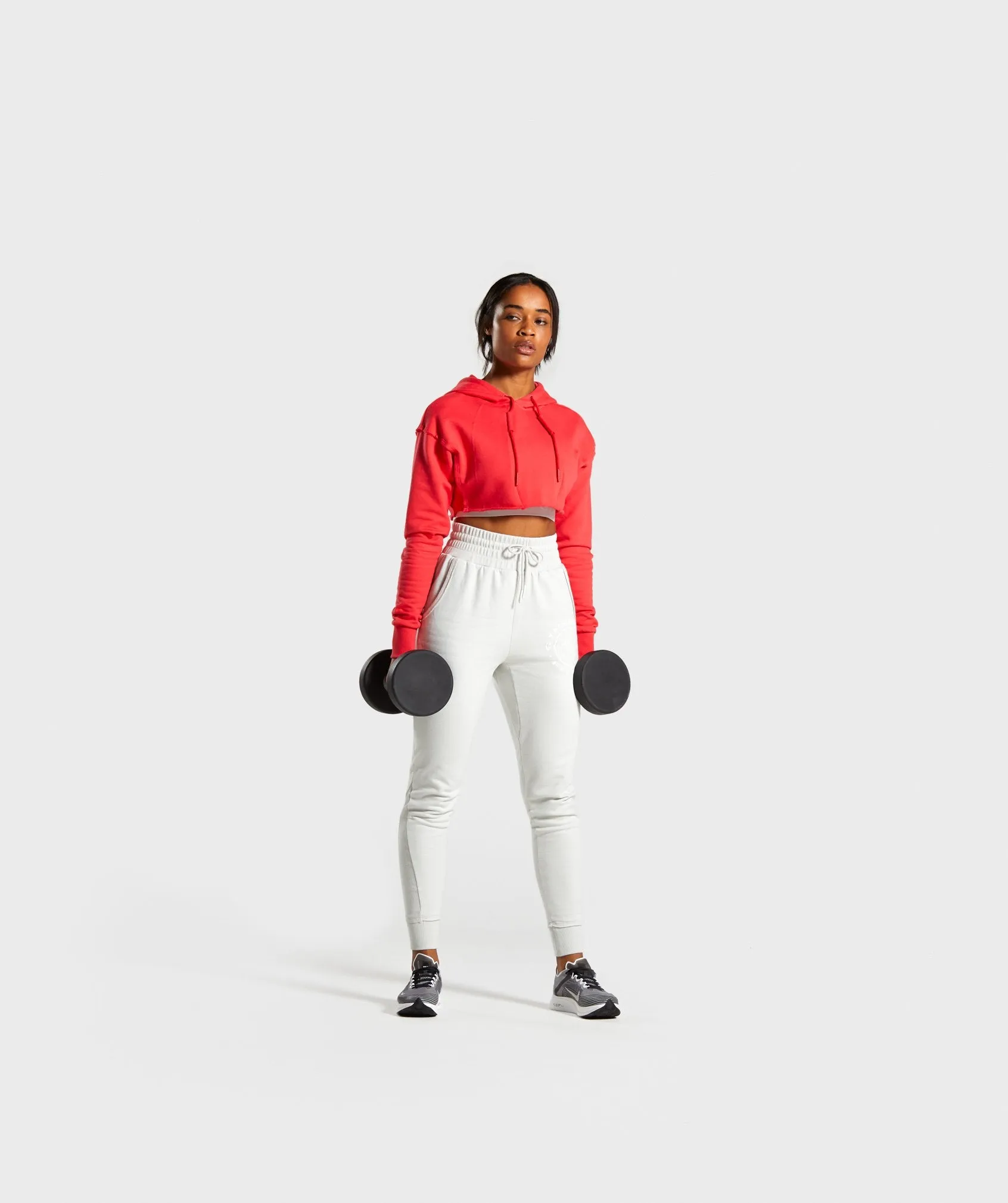 Gymshark Legacy Fitness Super Cropped Hoodie - Red