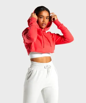 Gymshark Legacy Fitness Super Cropped Hoodie - Red