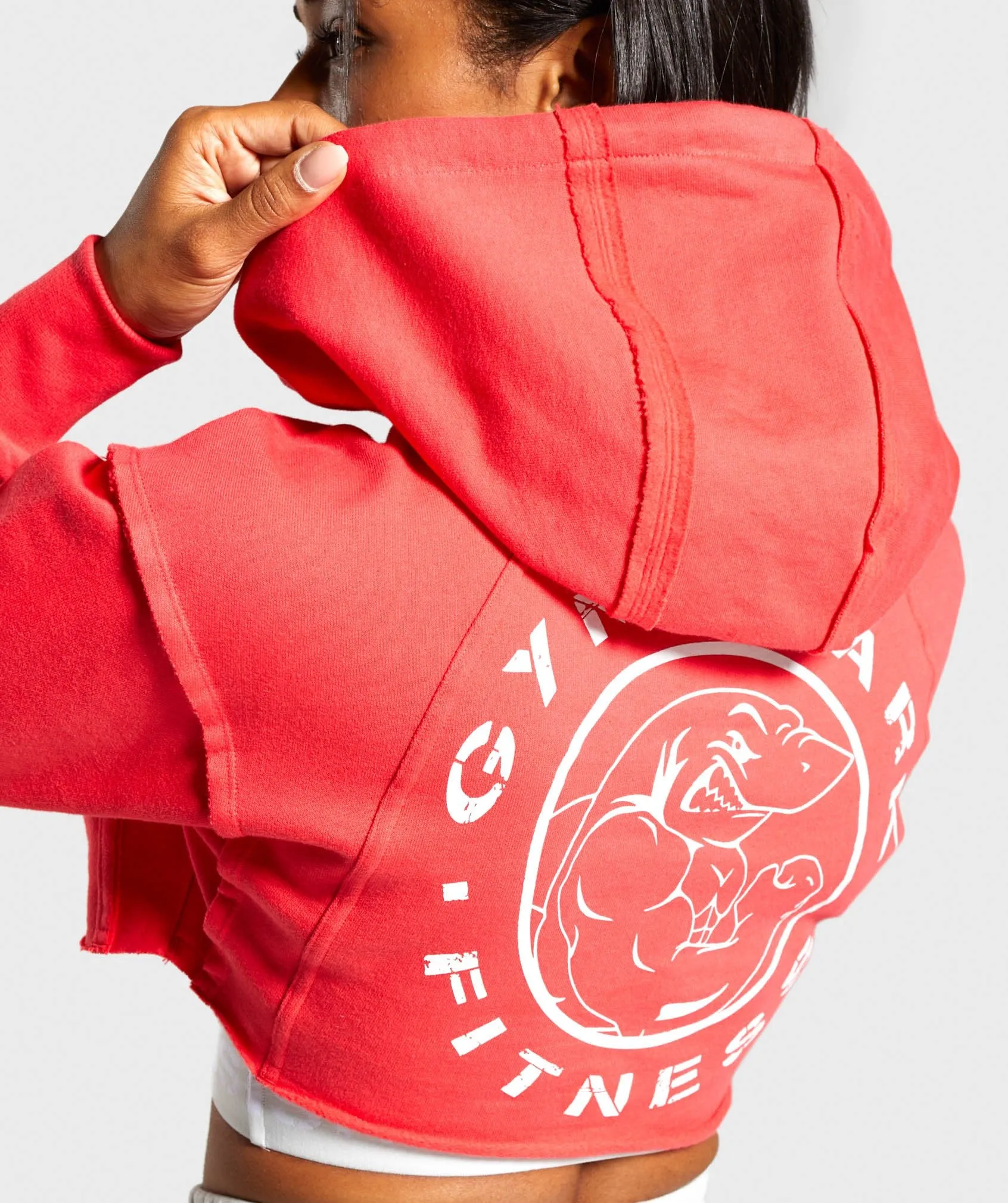 Gymshark Legacy Fitness Super Cropped Hoodie - Red