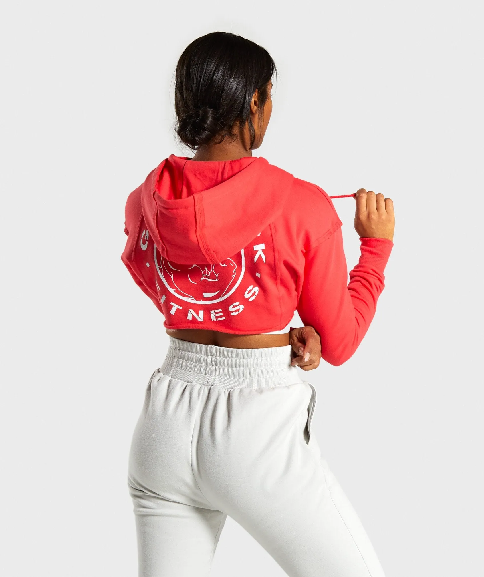 Gymshark Legacy Fitness Super Cropped Hoodie - Red