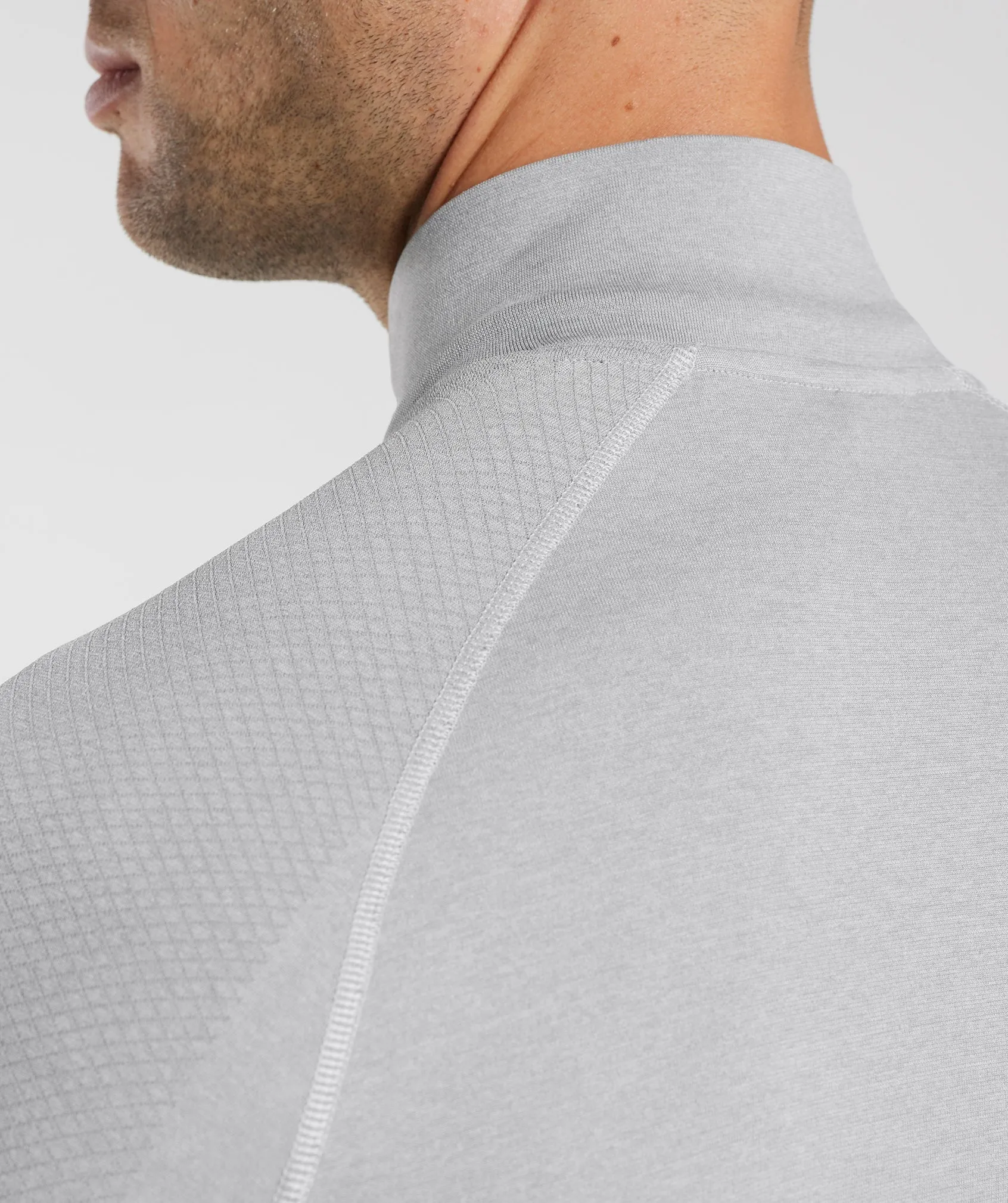 Gymshark Vital Seamless 1/4 Zip - Light Grey/Smokey Grey