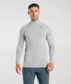Gymshark Vital Seamless 1/4 Zip - Light Grey/Smokey Grey