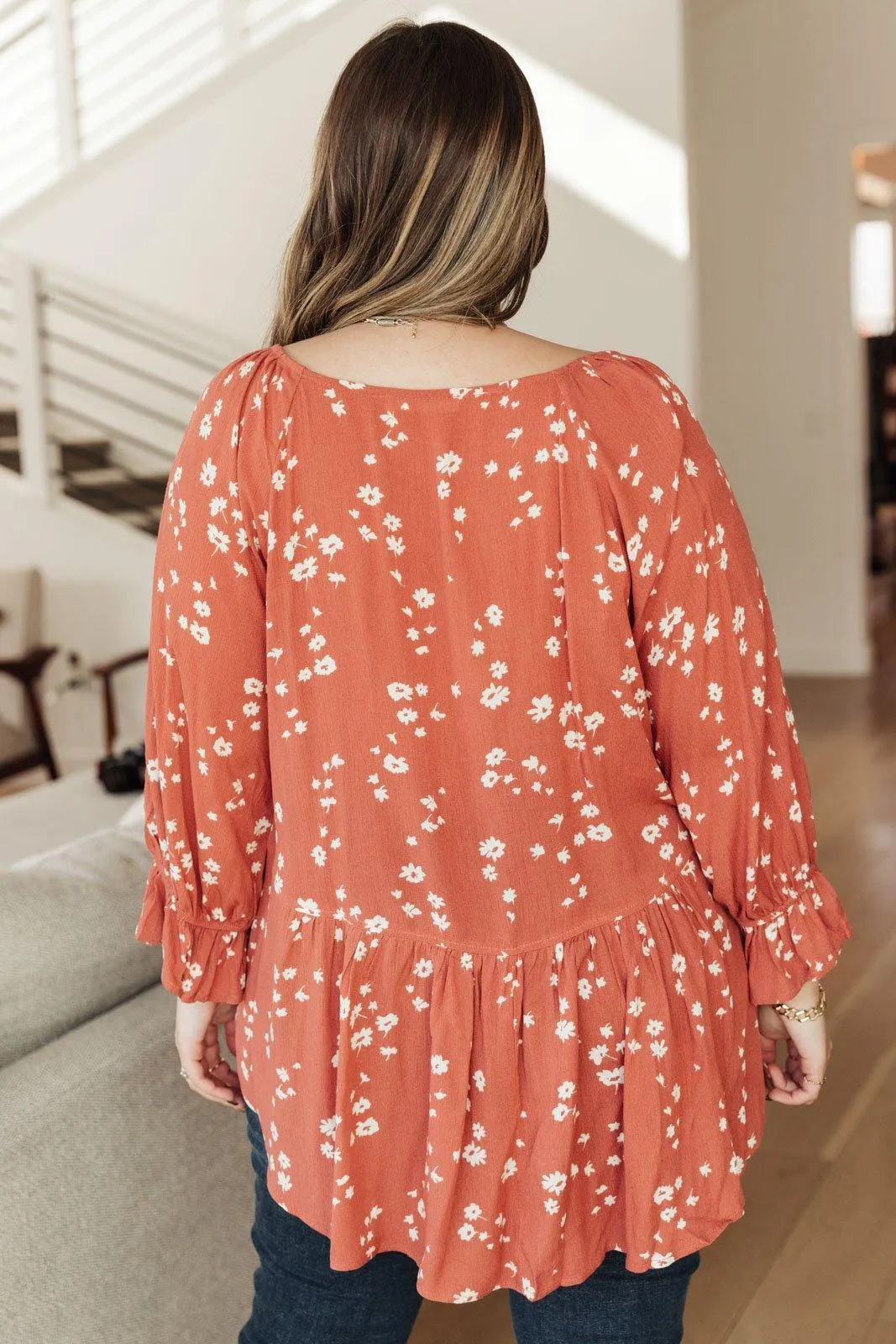 Hazel Blues® | Daisy Flow Blouse In Rust