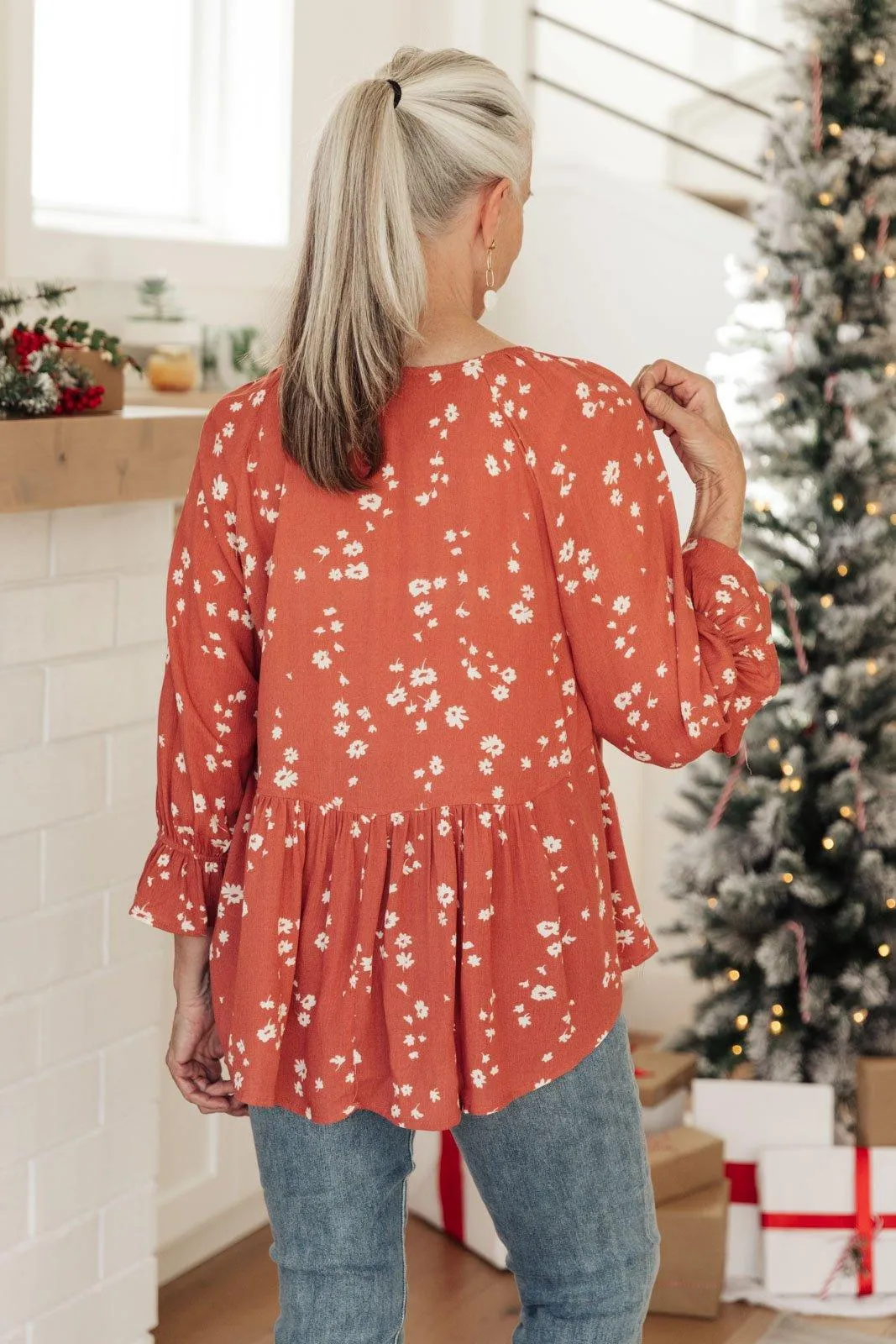Hazel Blues® | Daisy Flow Blouse In Rust
