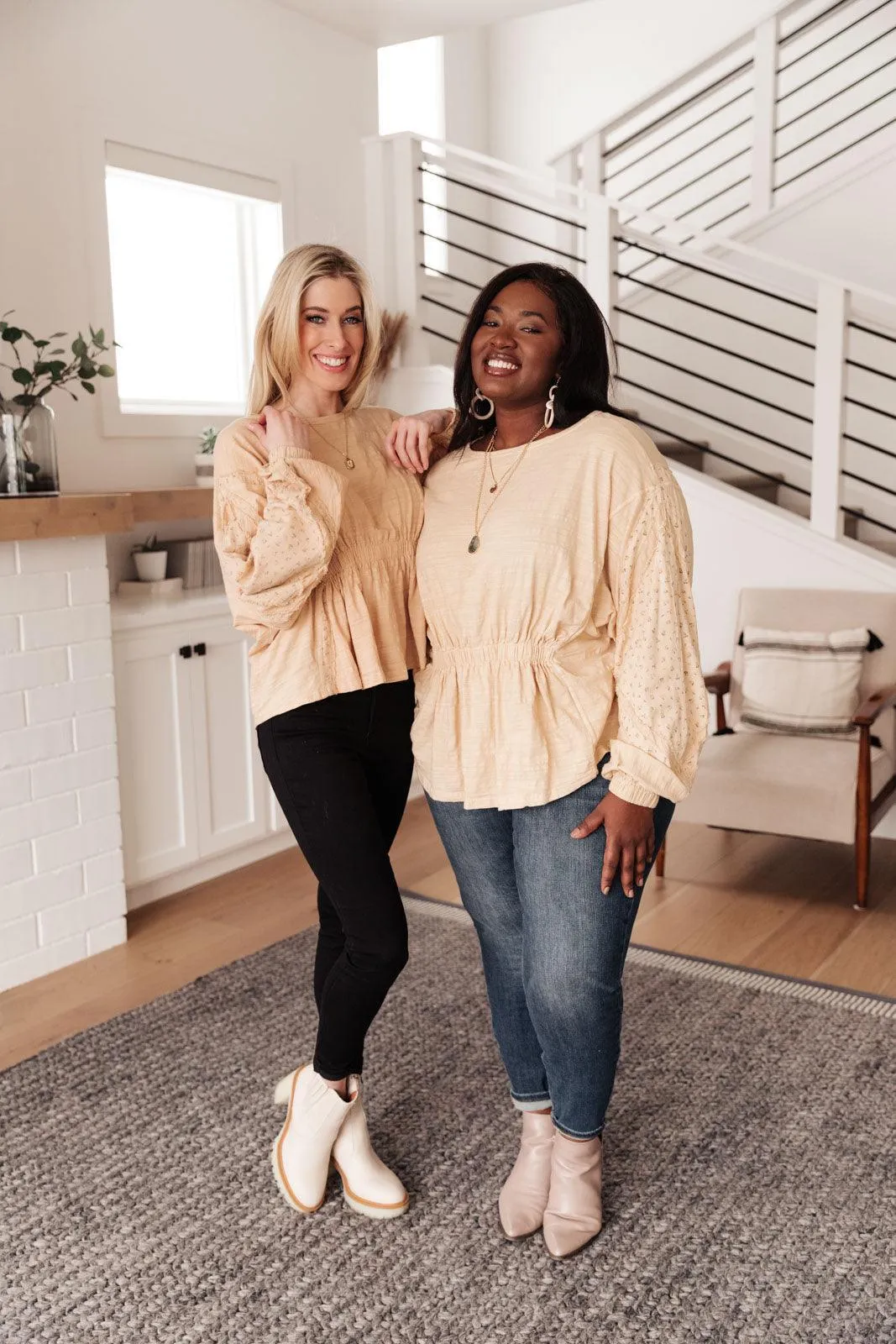 Hazel Blues® | Streets of Prague Top In Peach
