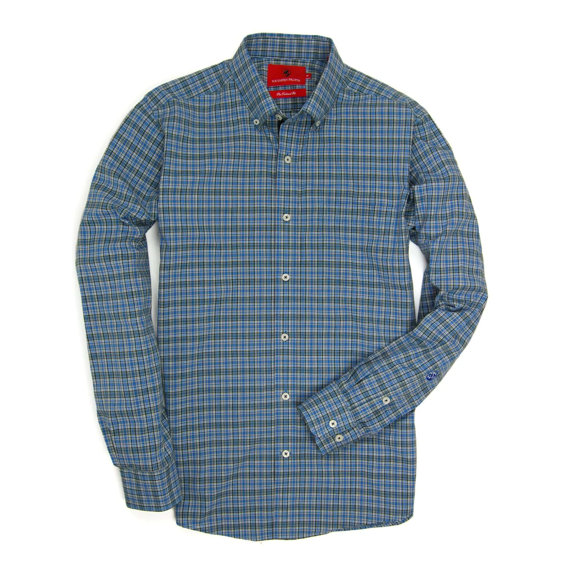 Henning Shirt - Blue Stone/Sage Green Plaid