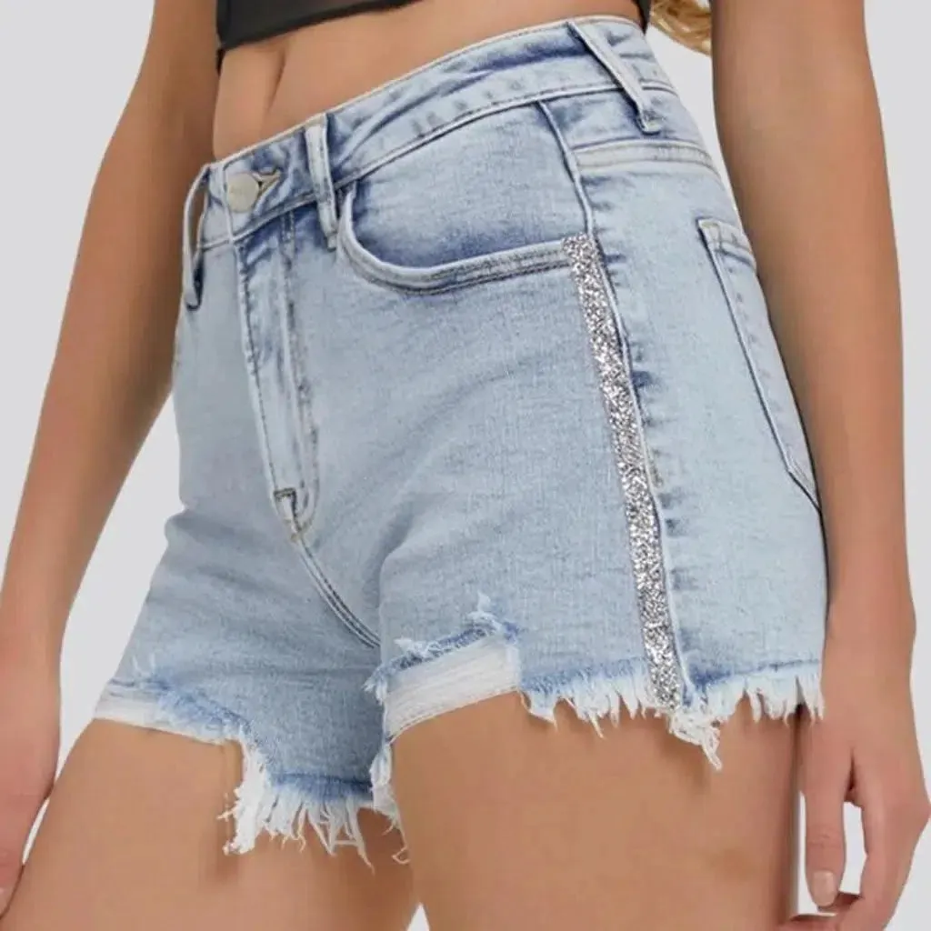 High-waist women's jeans shorts