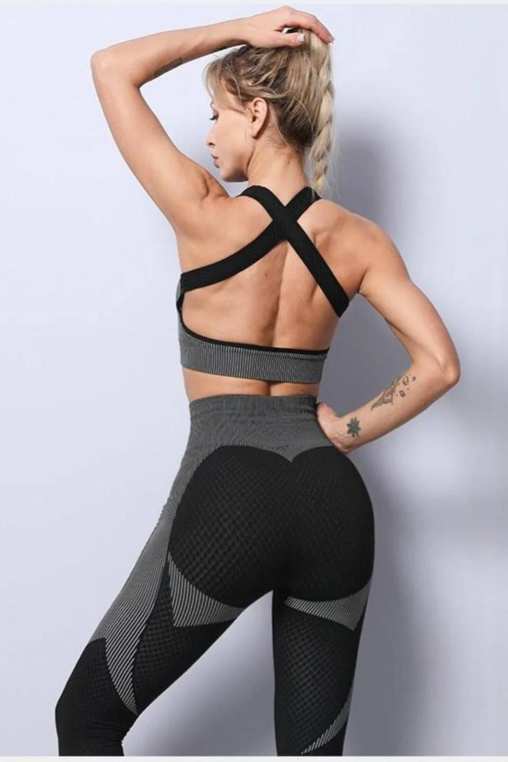 High Waisted Tummy Control Leggings & Top 3 Piece Set