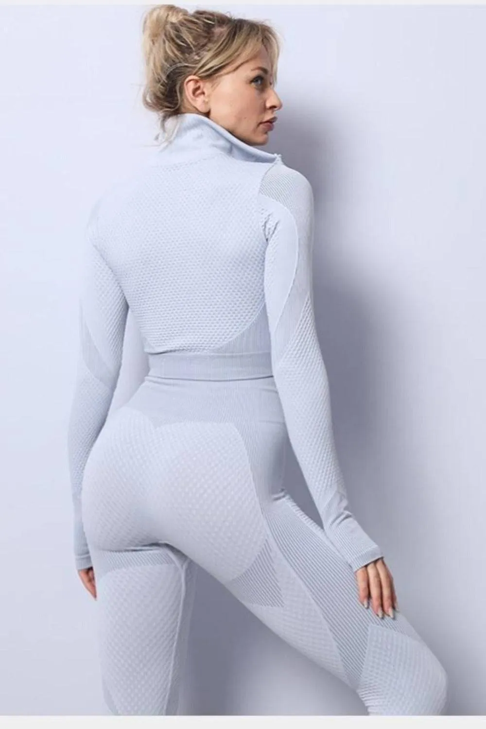 High Waisted Tummy Control Leggings & Top 3 Piece Set