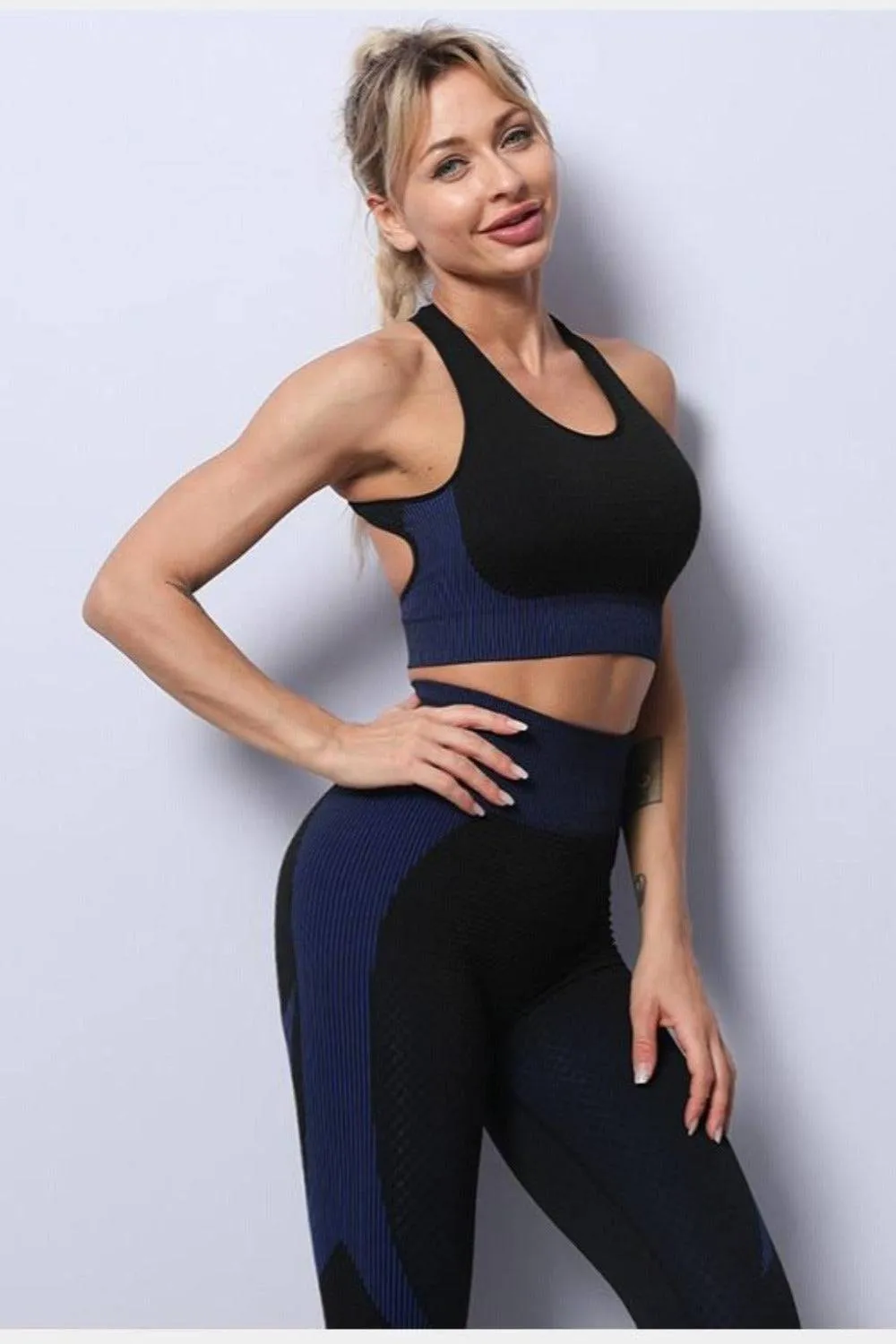 High Waisted Tummy Control Leggings & Top 3 Piece Set