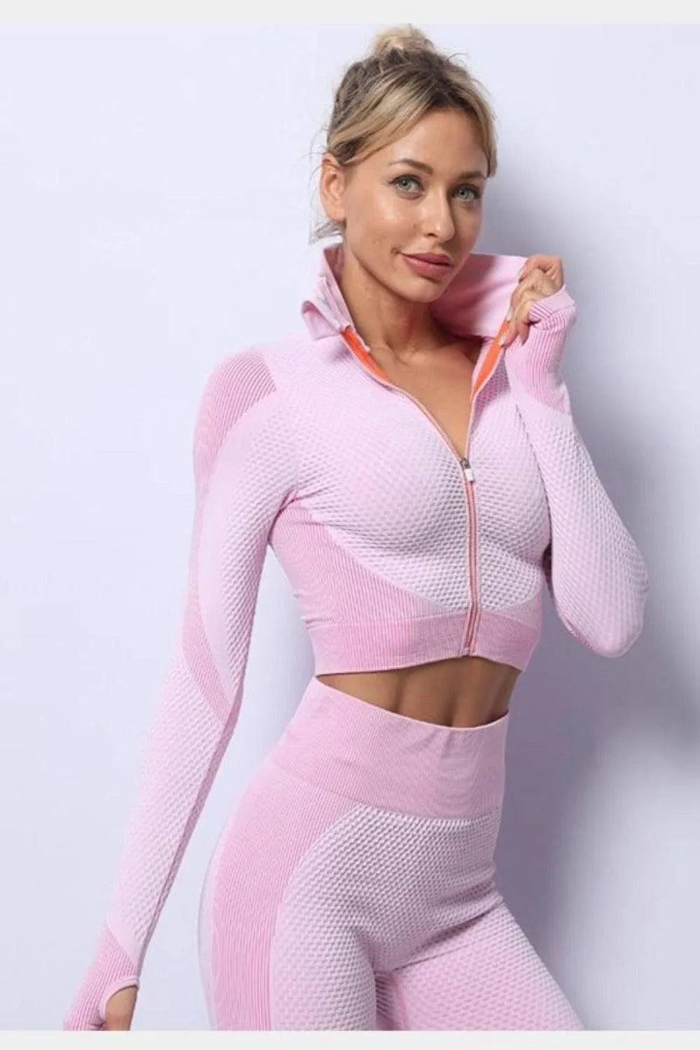 High Waisted Tummy Control Leggings & Top 3 Piece Set
