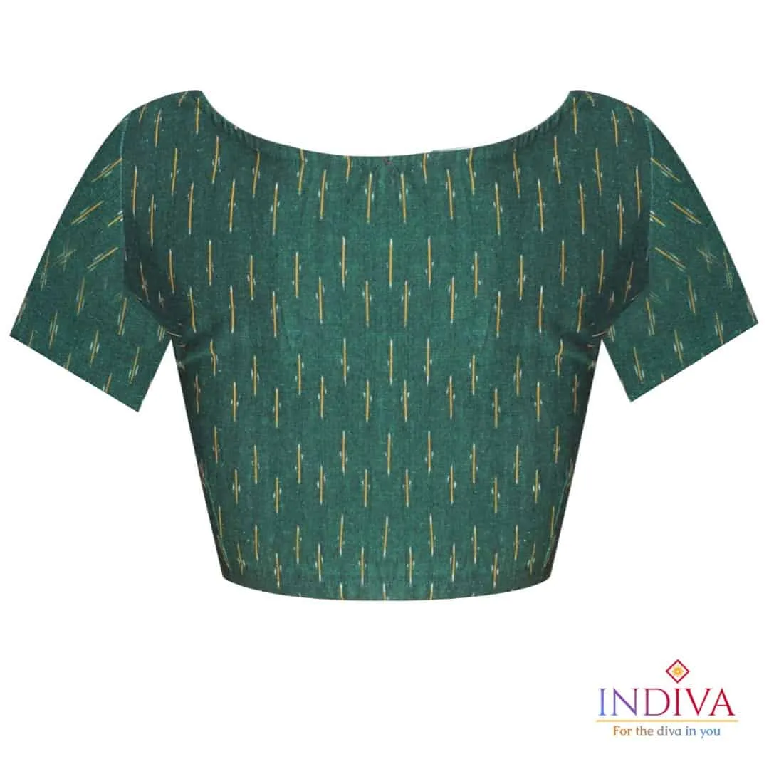 Indiva Ikat green cotton blouse - 32