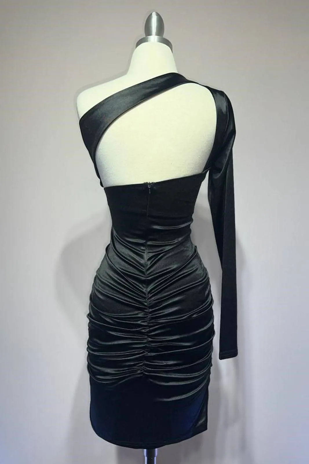 Ladivine B2313 Dress One Shoulder Long Sleeve Cocktail Dress