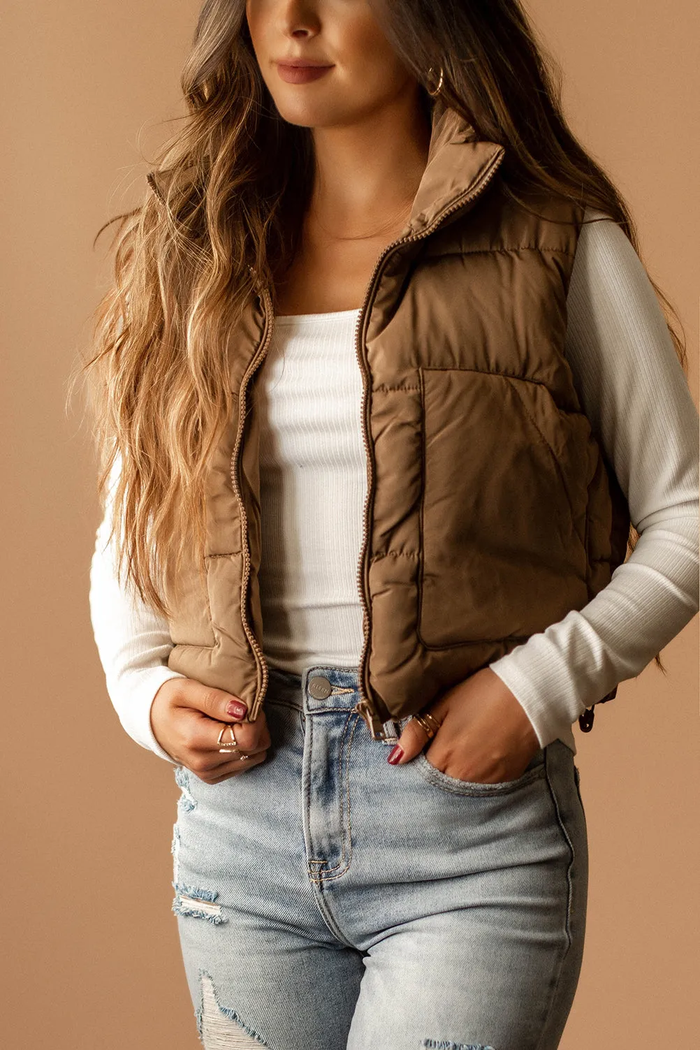 Last To Know Cropped Puffer Vest (Fuschia) | FINAL SALE