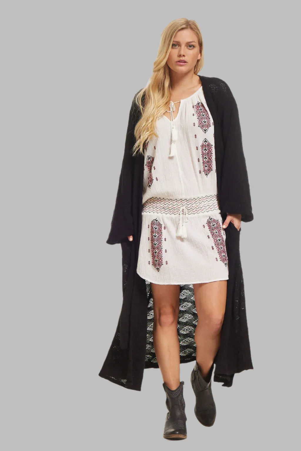 Lauren Maxi Cardigan Grey