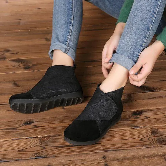 Leather Retro Booties