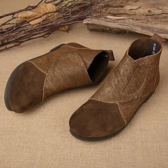 Leather Retro Booties