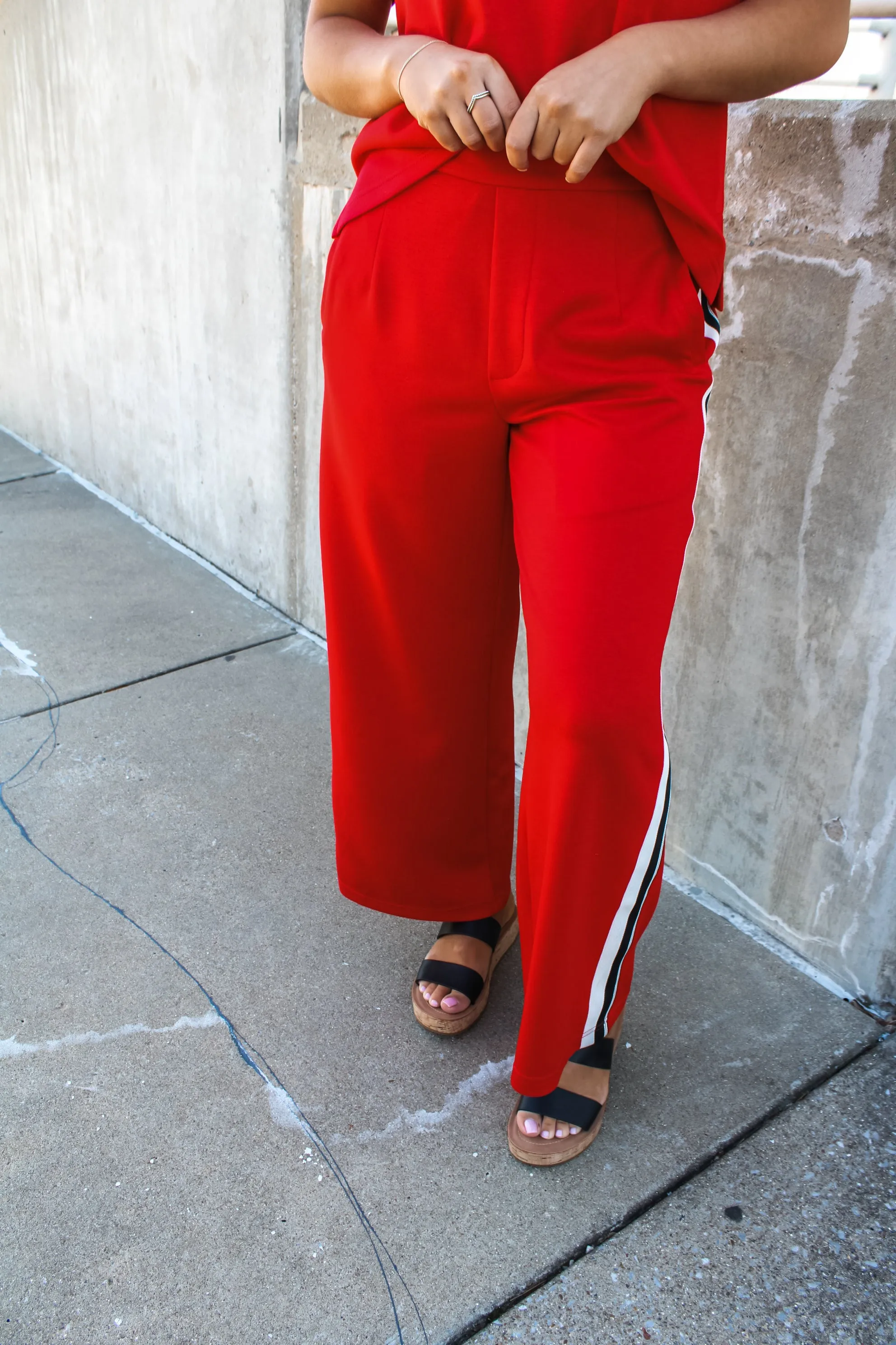 Life Is Good Side Stripe Pants • Red