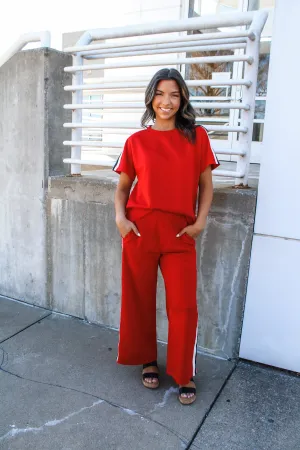 Life Is Good Side Stripe Pants • Red