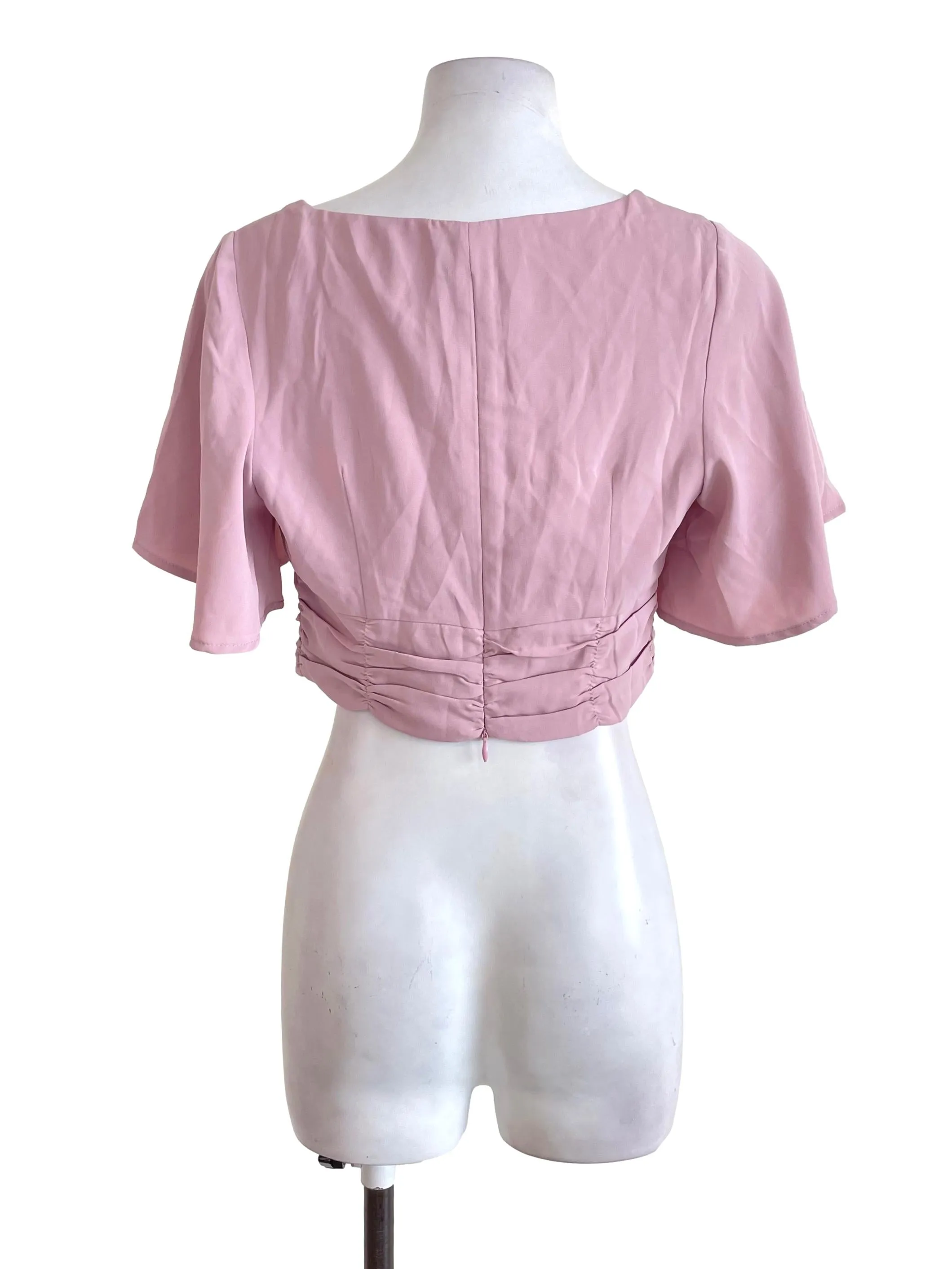 Light Mauve Ruched Top