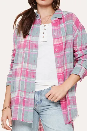 Maple Mist Pink Multi Plaid Button Shirt