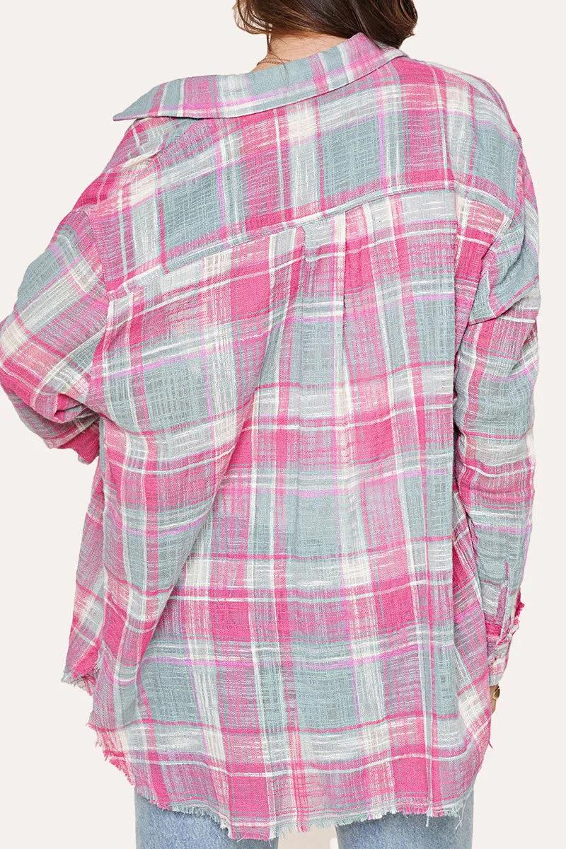 Maple Mist Pink Multi Plaid Button Shirt