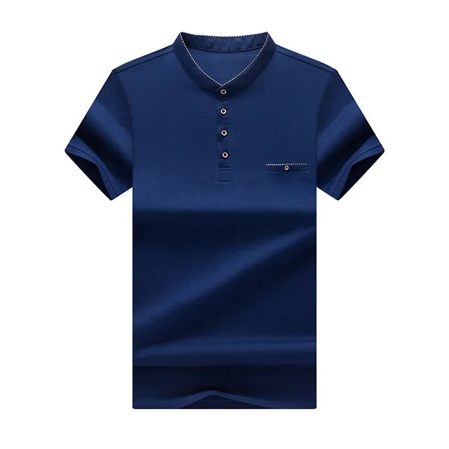 Men's Stand Collar Button Up