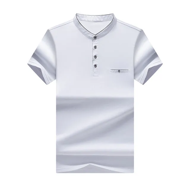 Men's Stand Collar Button Up